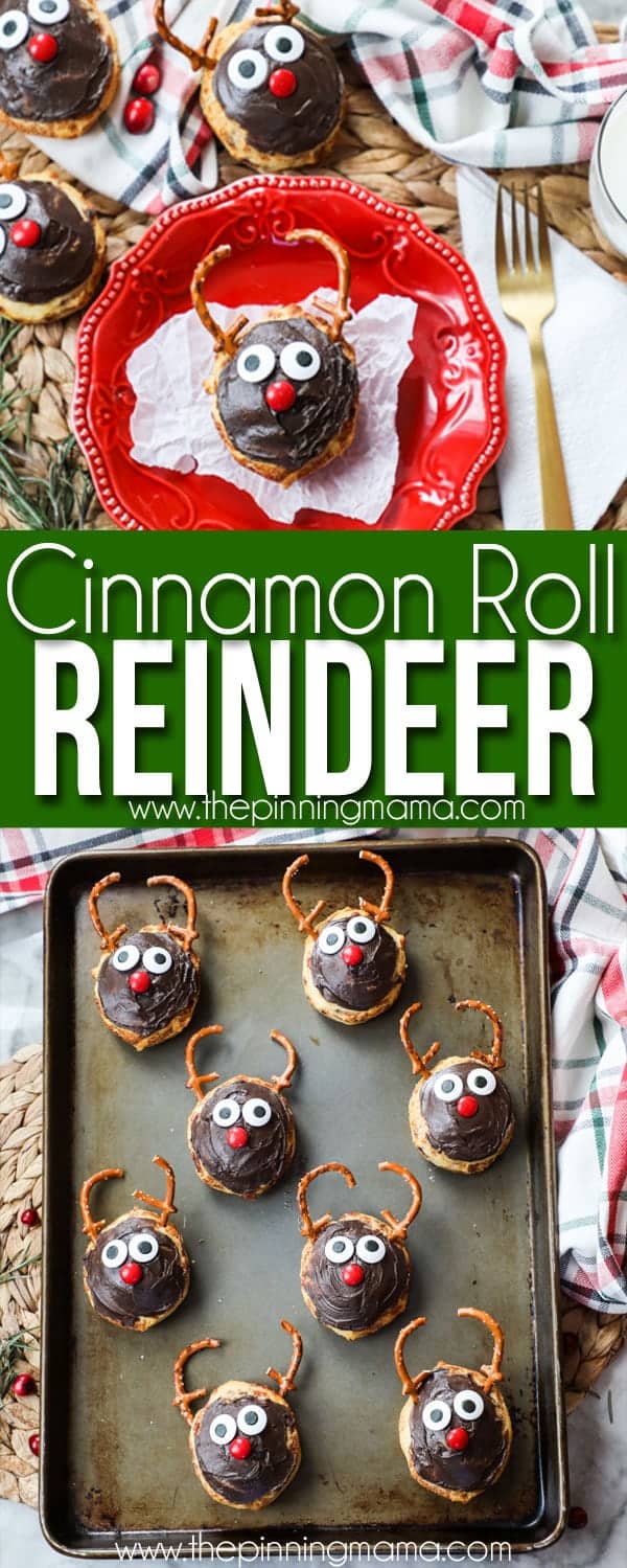 Reindeer Cinnamon Rolls- Easy Christmas Breakfast