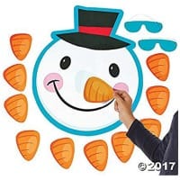 Pin the Nose on Frosty the Snowman, school games