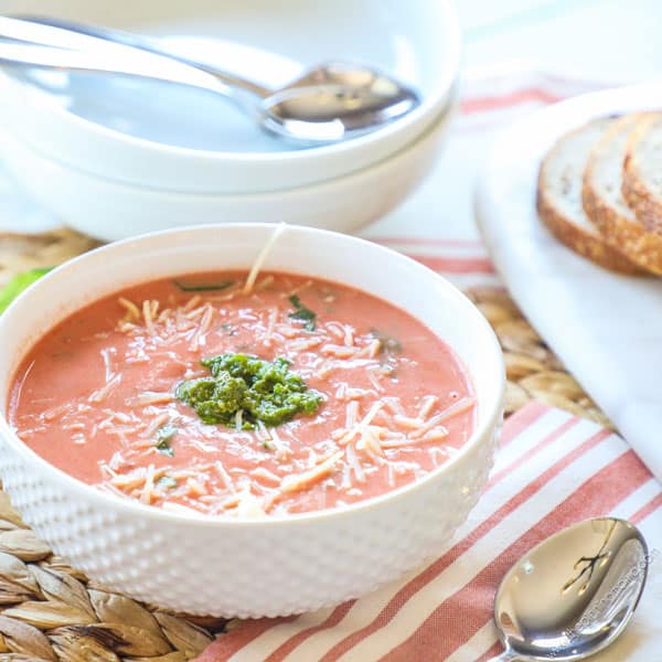 World's BEST Tomato Soup recipe - Creamy Tomato Basil Soup