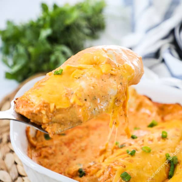Serving Buffalo Chicken Casserole