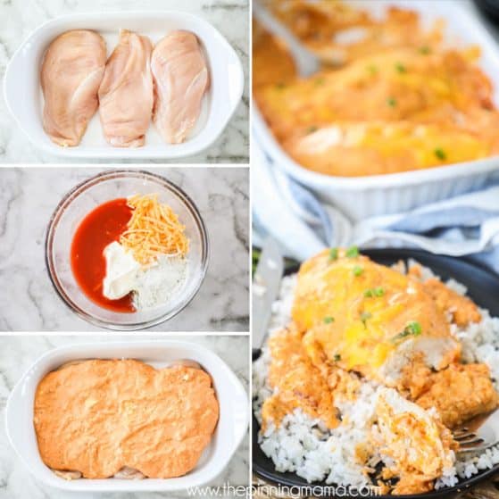 Step by Step Buffalo Chicken Casserole.