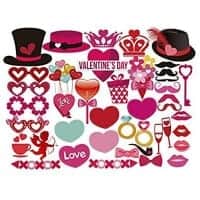 Valentine props for photo booths at school parties.