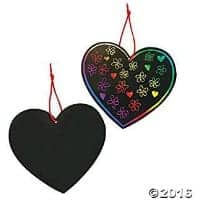Magic scratch hearts craft for school parties.