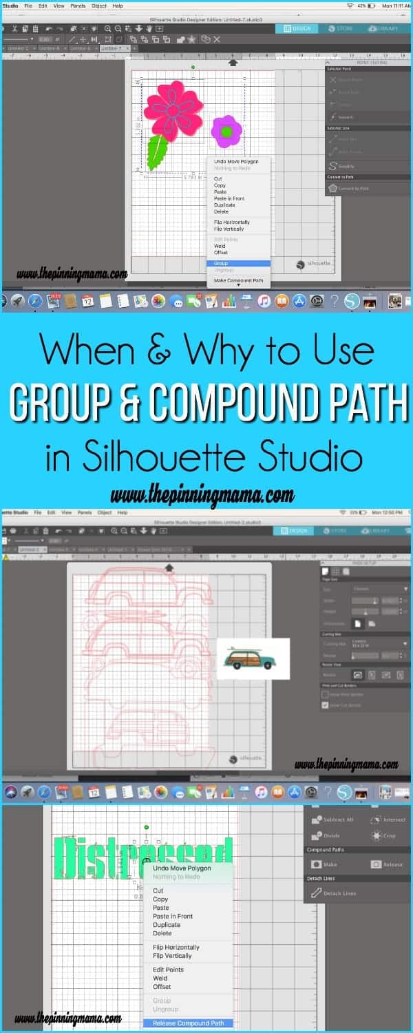 When & Why to Use Group & Compound Path in Silhouette Studio