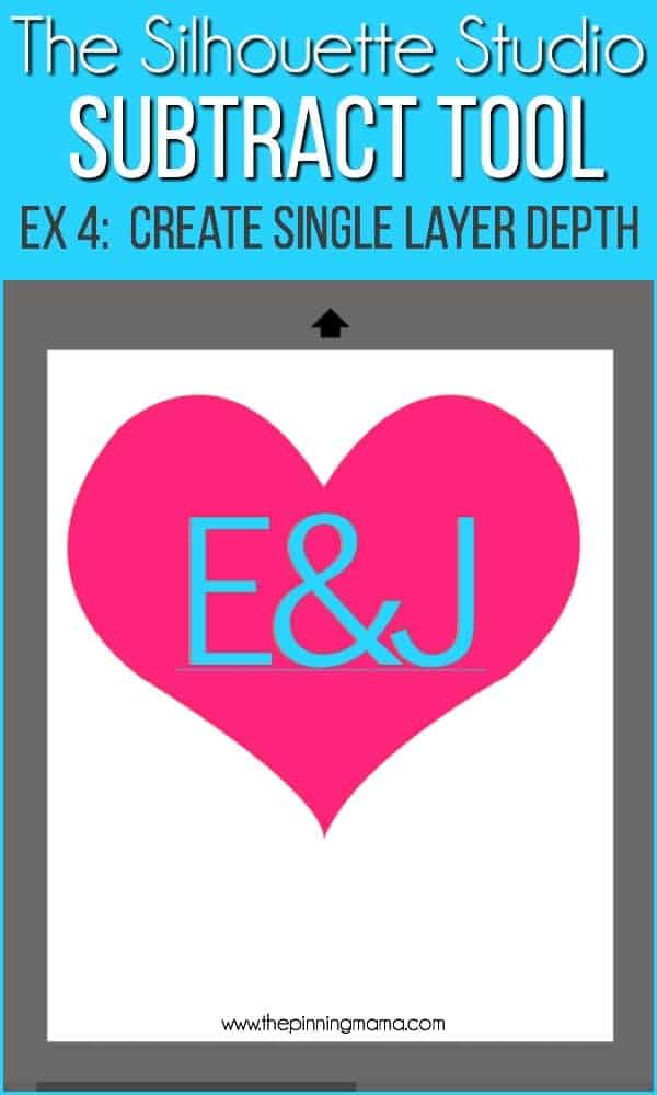 create single layer depth in using the subtract tool in silhouette studio.