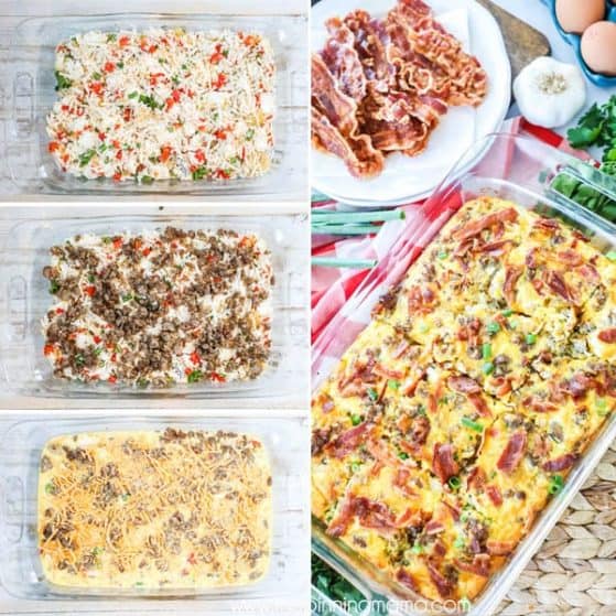 Easy Hashbrown Breakfast Casserole with Sausage and Bacon