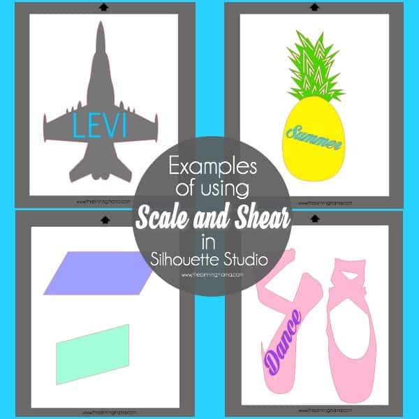 Examples of using Scale and Shear in Silhouette Studio.