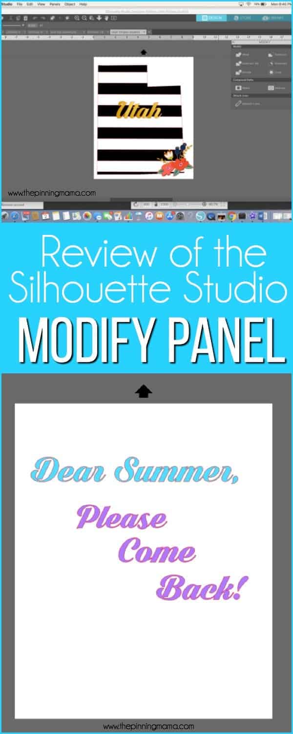 Review of the MODIFY Panel in Silhouette Studio. 
