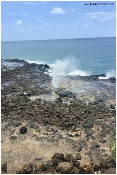 Watch this amazing blow hole named spouting horn near Poipu.