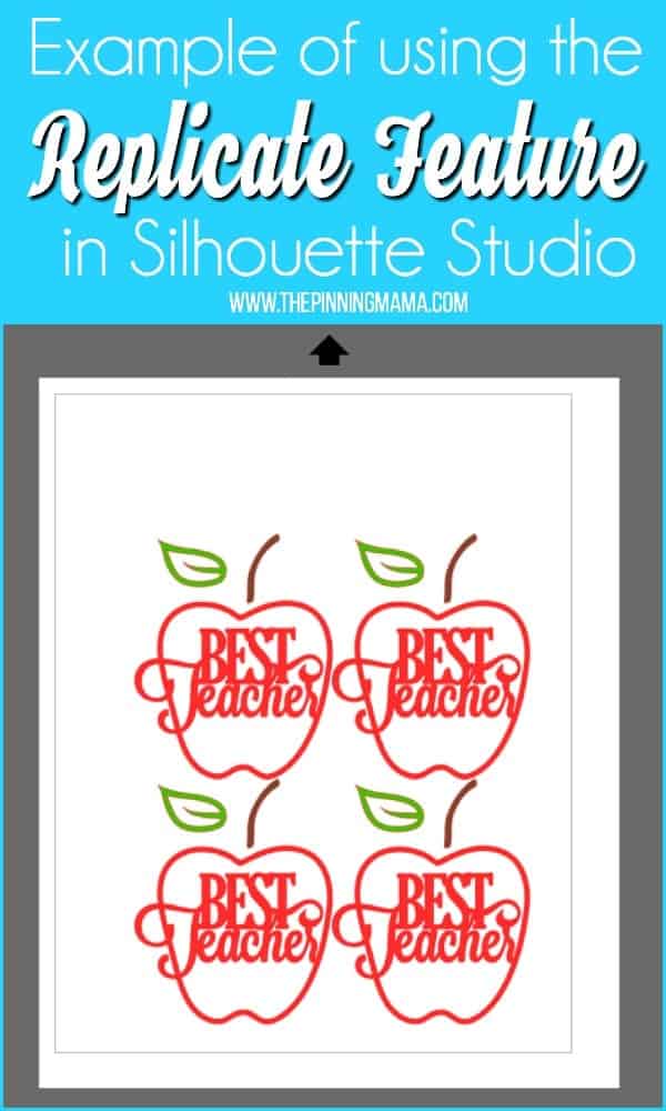 Example of using the replicate feature in Silhouette Studio. 