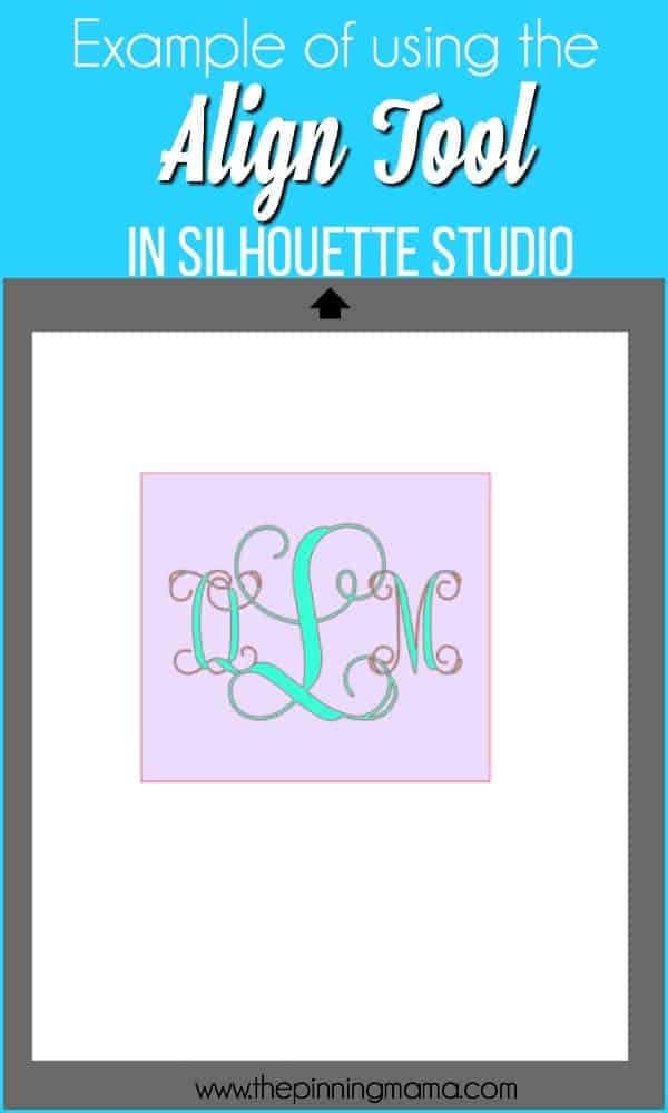Example of using the Align Tool in Silhouette Studio. 