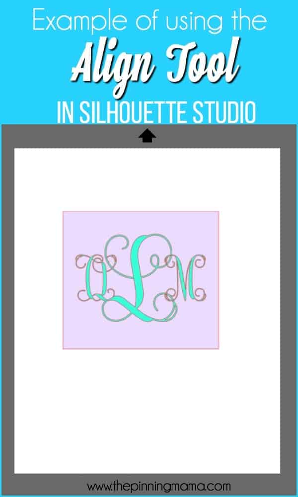 Example of using the Align Tool in Silhouette Studio.