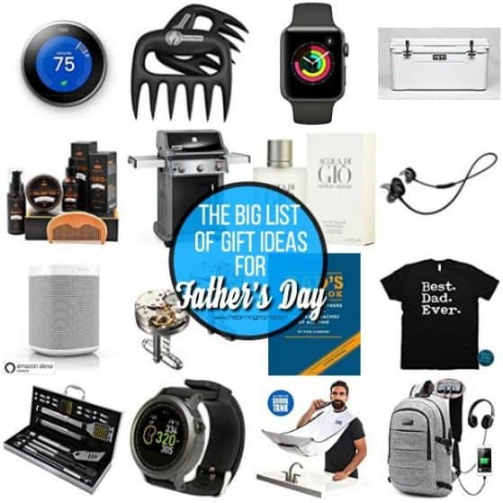 The Big list of Gift Ideas for Father's Day.