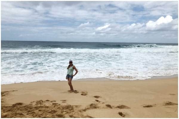 Watching surfers at Pipeline Beach in Hawaii