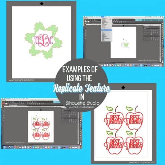 Examples of using the Replicate Feature in Silhouette Studio.