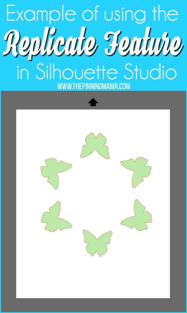 Example of using the replicate feature in Silhouette Studio. 