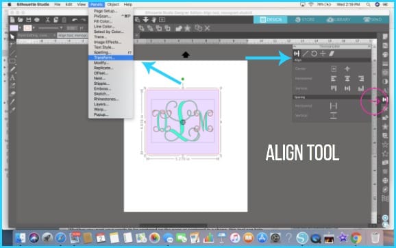 Where do I find the Align tool in Silhouette Studio.
