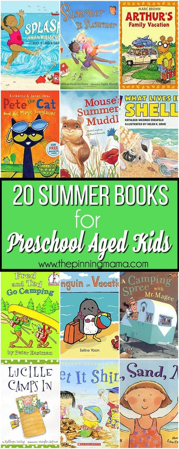 20 Summer Books for Preschool aged kids.