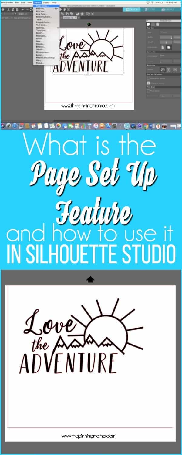 What is the page set up feature and how do I use it in Silhouette Studio.