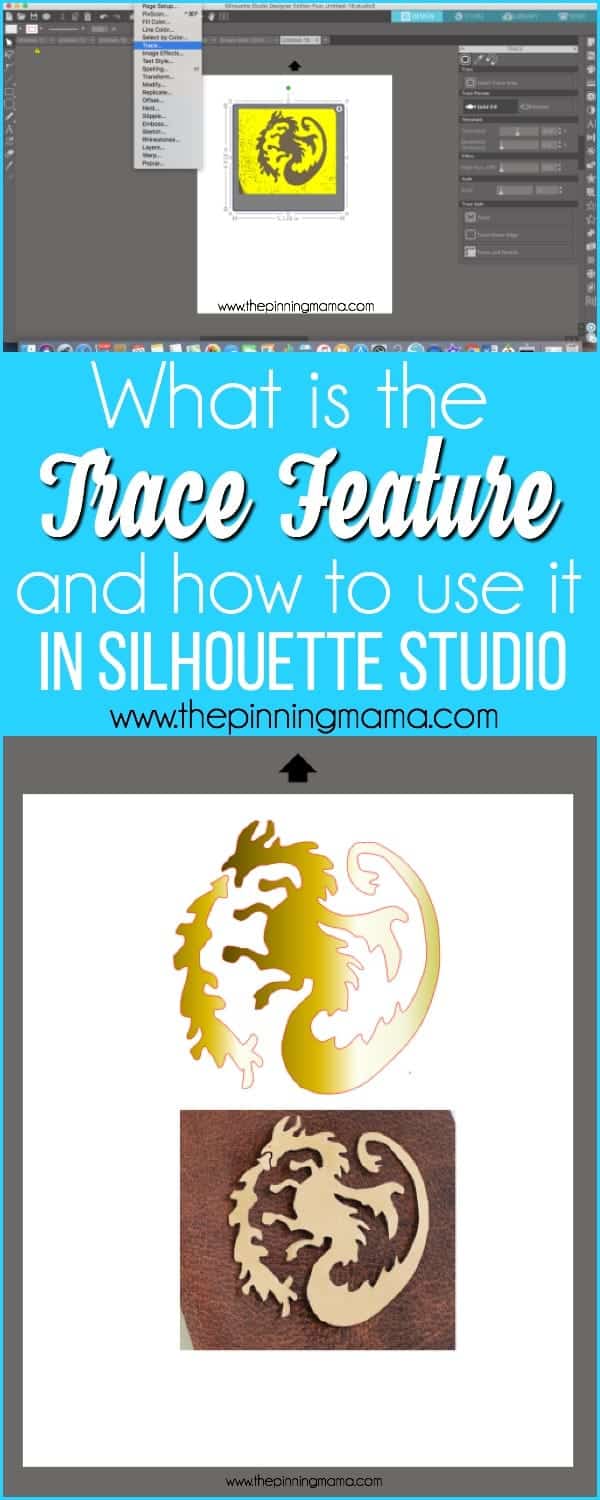 What is the trace feature and how to use it in Silhouette Studio.