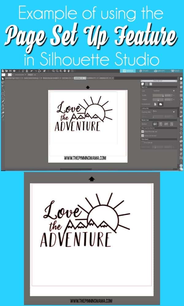 Example of using page set up in Silhouette Studio