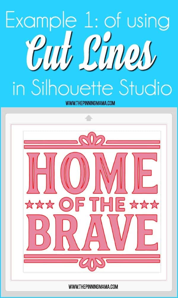 Example of using Cut Lines in Silhouette Studio. 