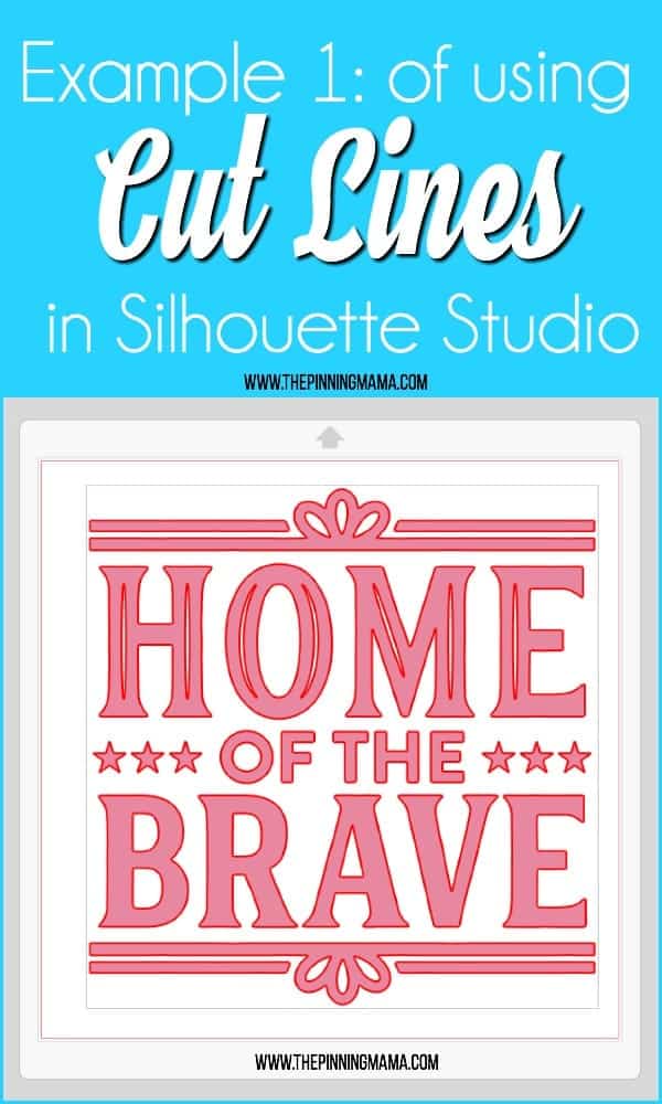 Example of using Cut Lines in Silhouette Studio.