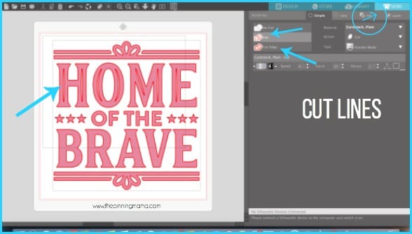 Where to find Cut Lines in Silhouette Studio.