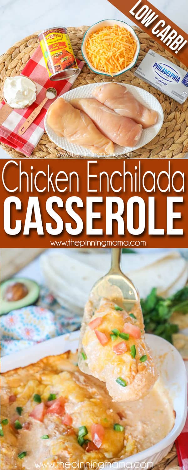 The BEST Chicken Enchilada Casserole - Perfect for easy family dinner