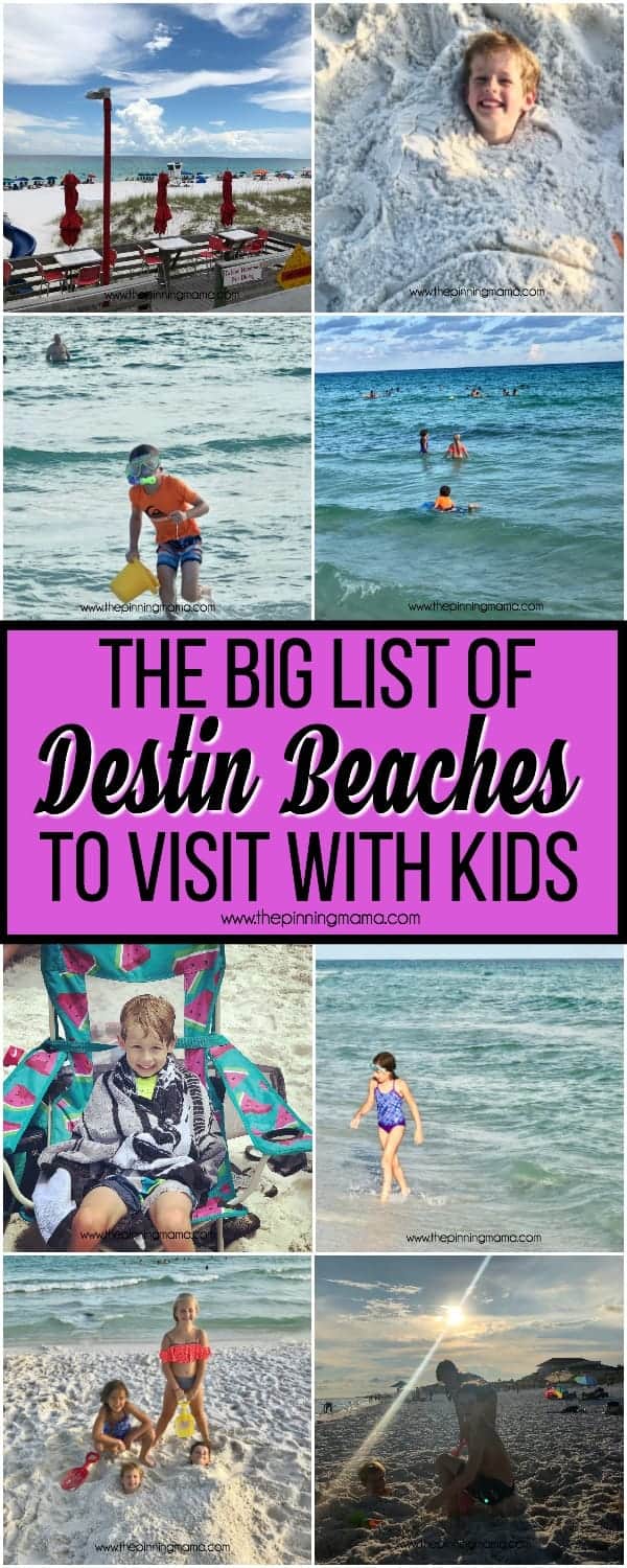 The big list of Destin beaches to visit with Kids.