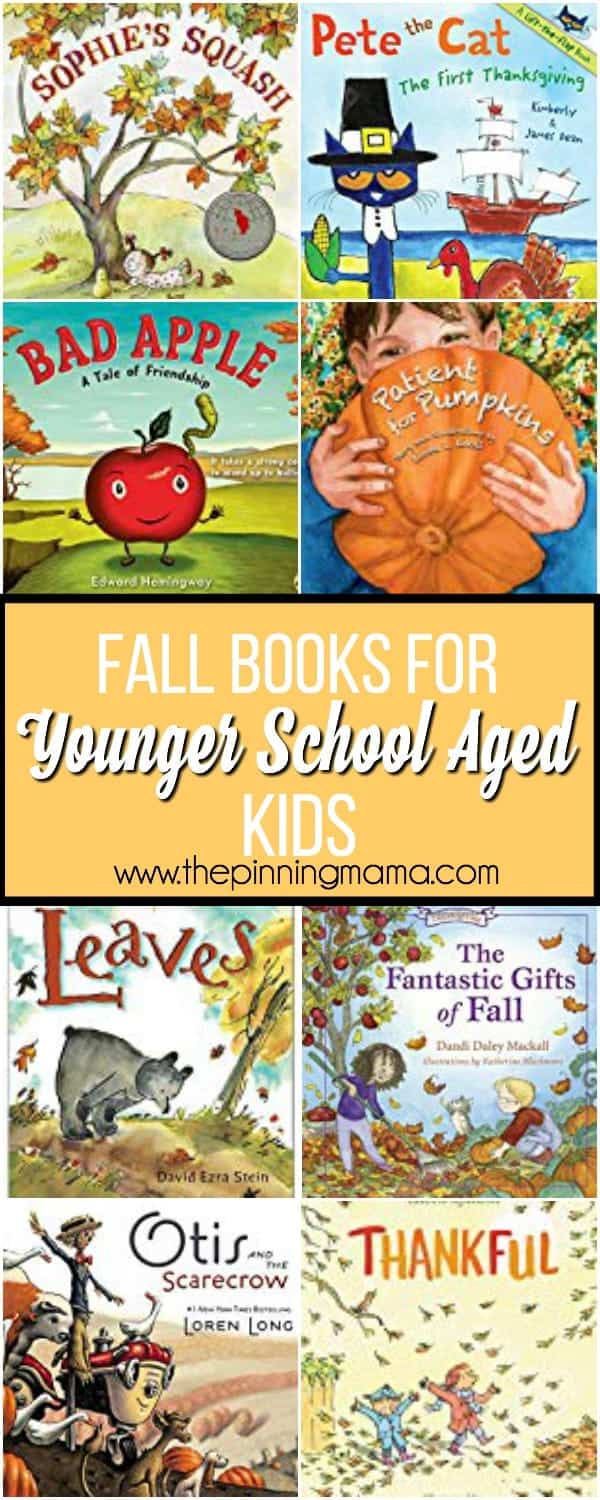 The Big List of Fall Books for Younger School Aged Kids.