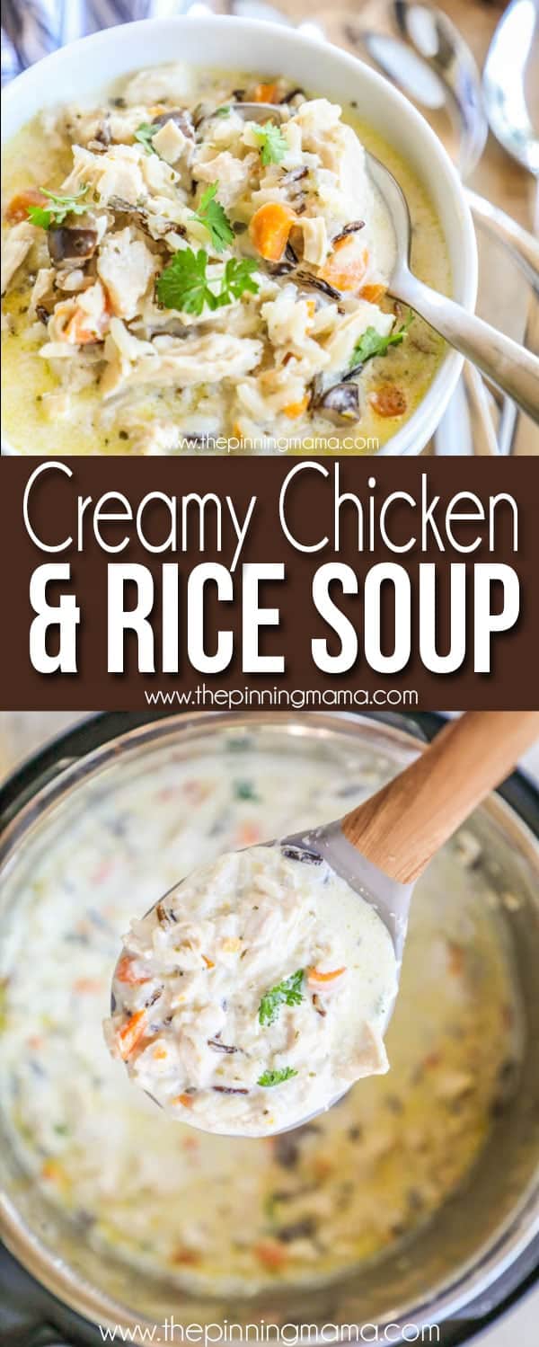 The BEST Creamy Chicken & Rice Soup