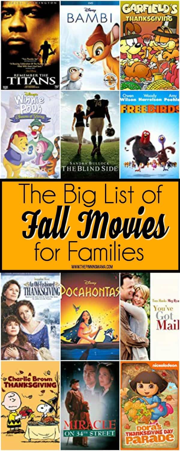 The Big List of Fall Movies for Families.
