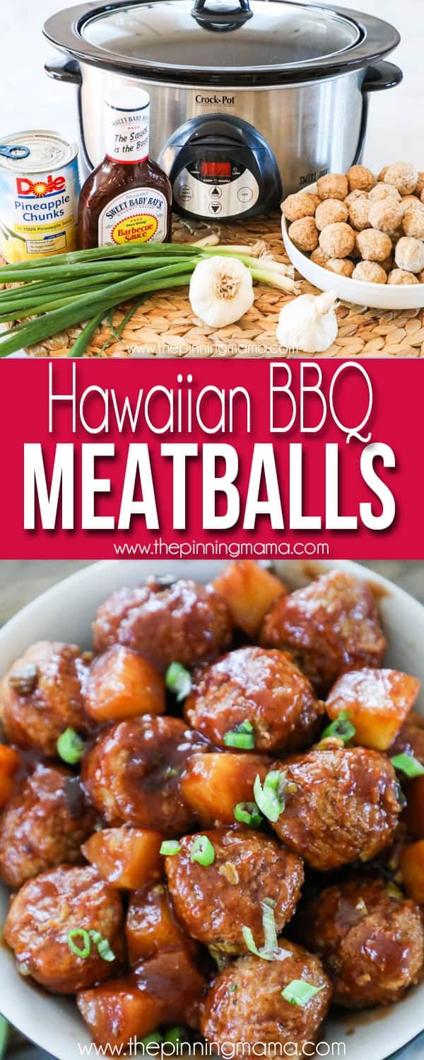 Hawaiian Barbecue Meatballs Recipe- Great for an appetizer or entree!