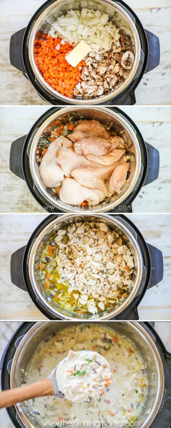How to Make Creamy Chicken and WIld Rice Soup in the Instant Pot Pressure Cooker
