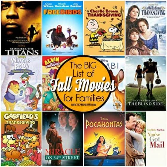 The BIG list of Fall Movies for the Family.