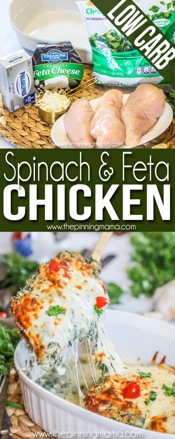 Low Carb Chicken wit Spinach and Feta is a crowd pleasure and super creamy.