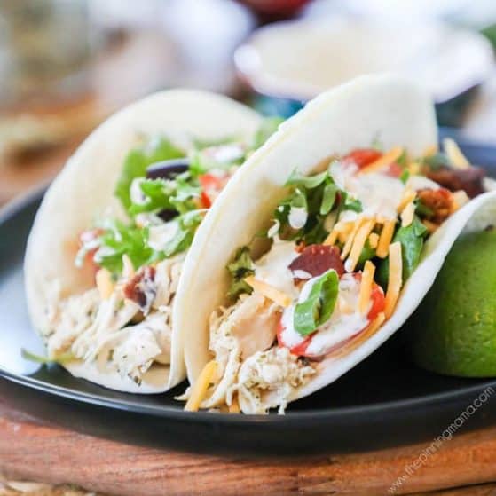 Recipe for Chicken Ranch Tacos.