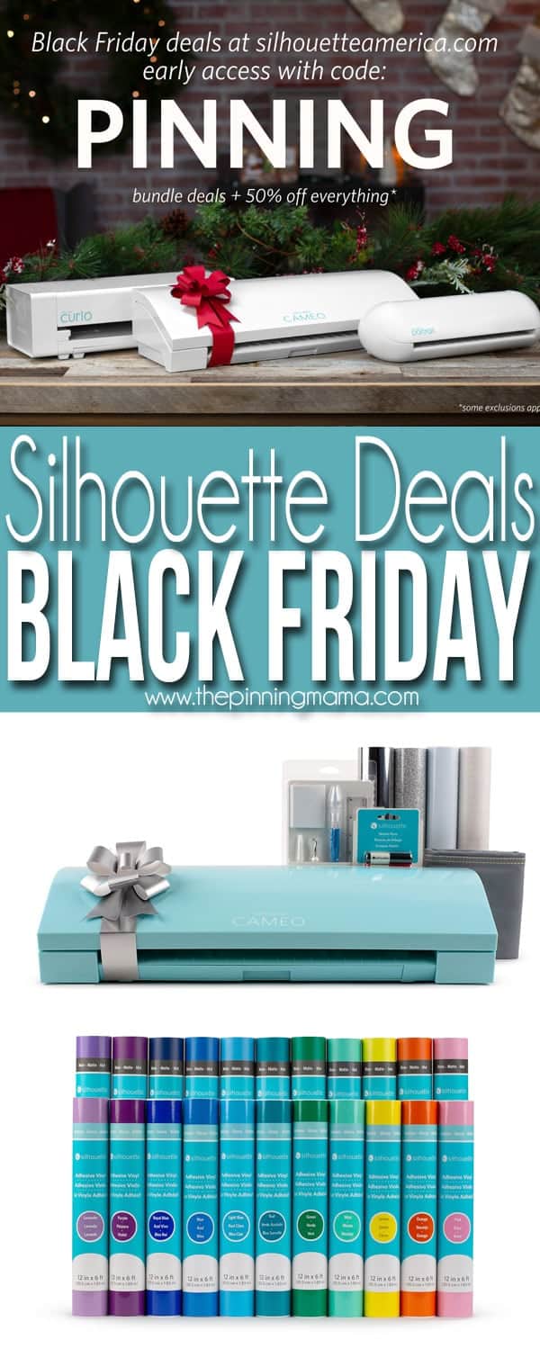 Silhouette Black Friday Sale - Use Coupon Code PINNING for Silhouette CAMEO Machine bundles 