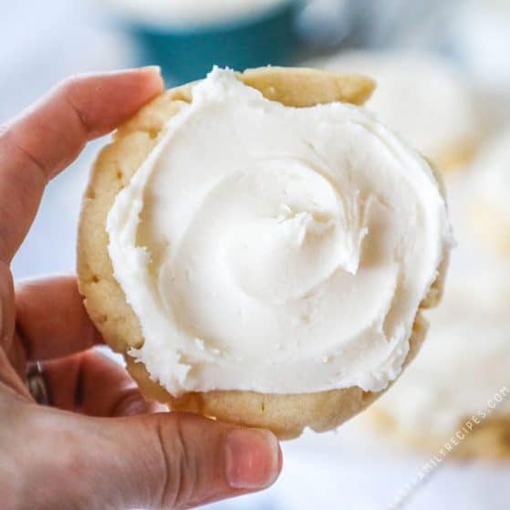 Sugar Cookie Frosting on a Sugar Cookie