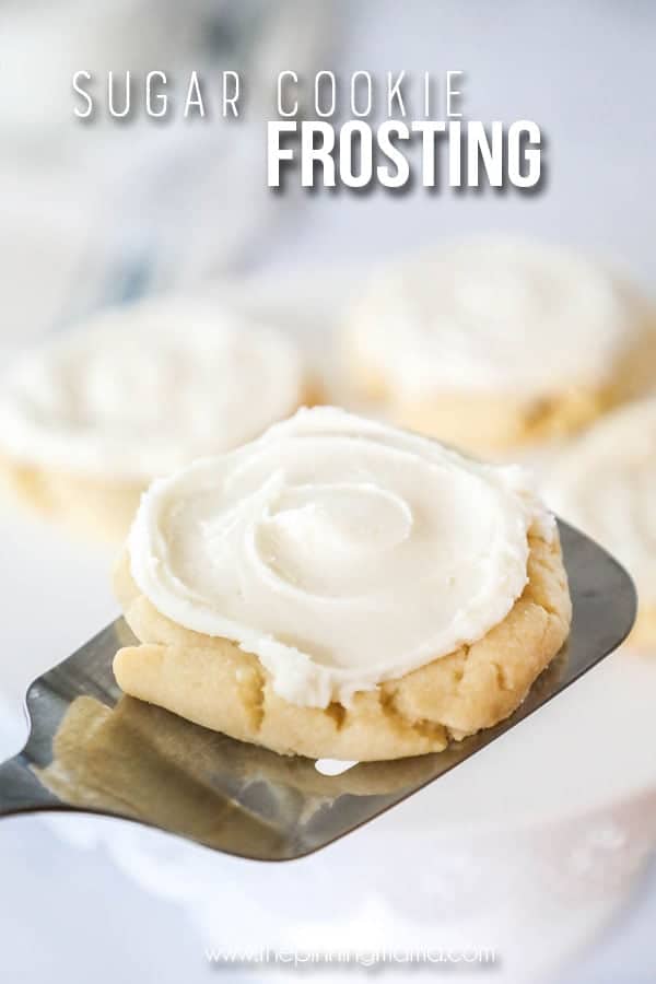 Sugar cookie icing on a sugar cookie