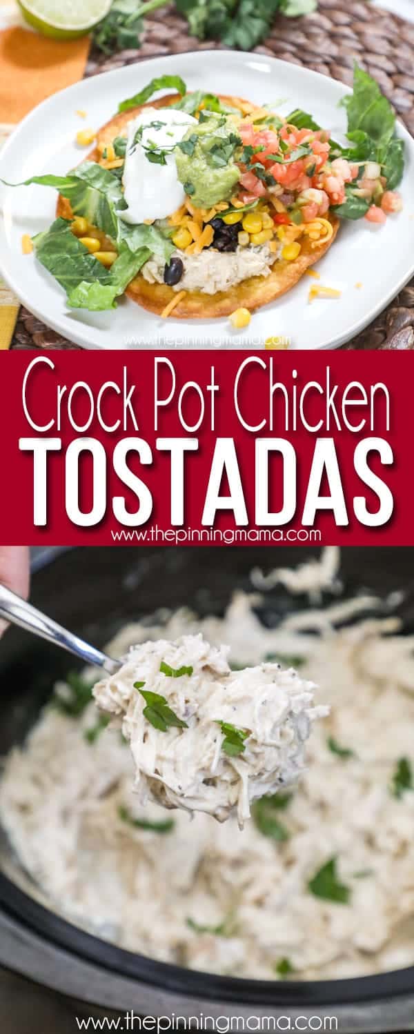 Try these delicious Crockpot Chicken Tostadas loaded with flavors. 