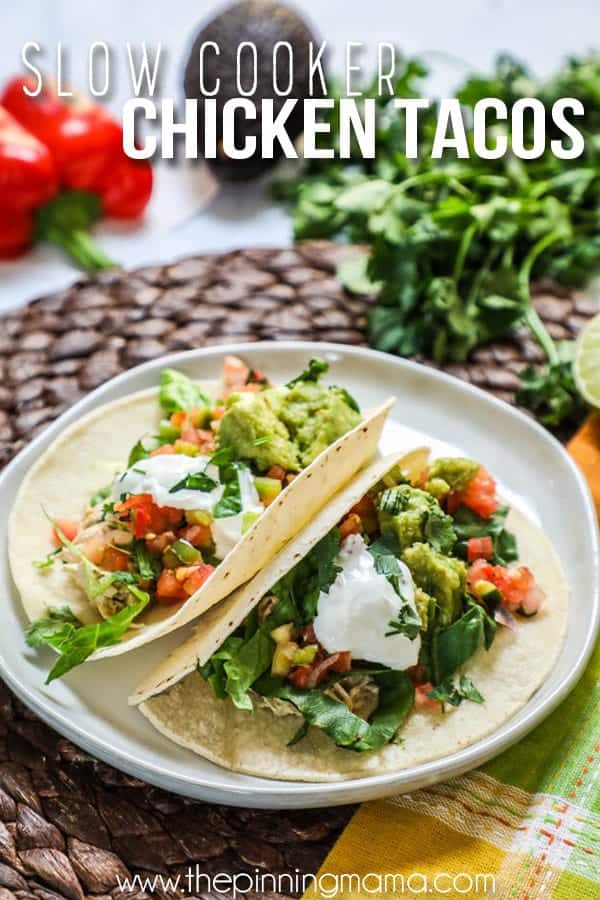 Try these delicious crockpot chicken tacos.