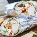 Greek Chicken Wrap Cut in Half