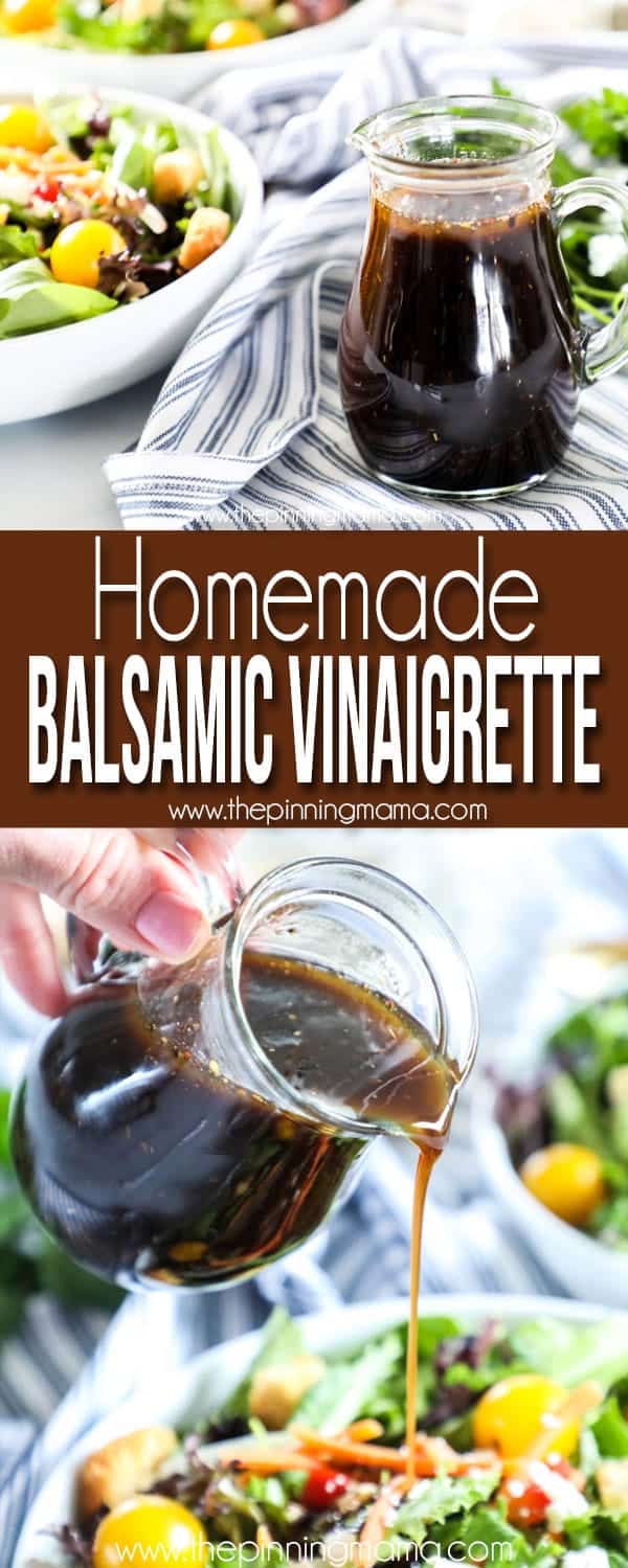 Try this delicious Homemade Balsamic Vinaigrette, it goes great on salads and with veggies.