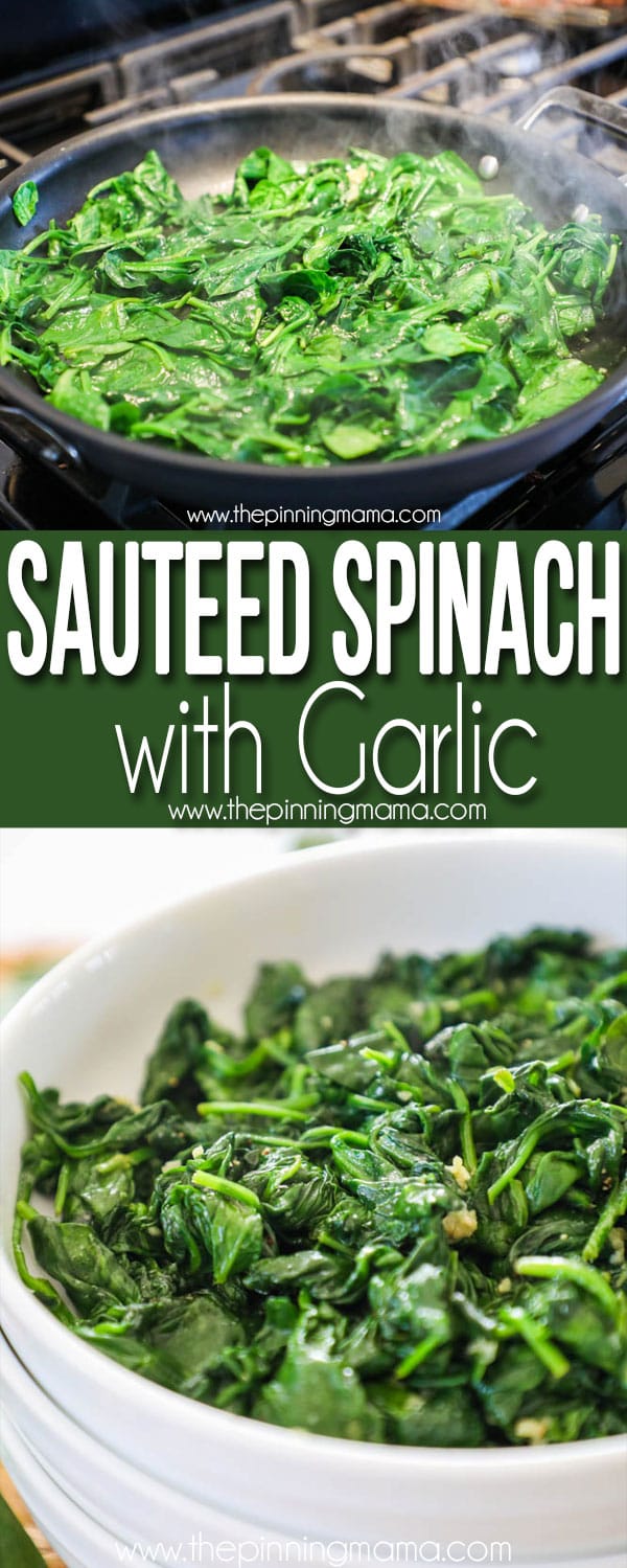 Sautéed Spinach with Garlic is low carb and gluten free. The best and easy side dish Sautéed Spinach with Garlic.
