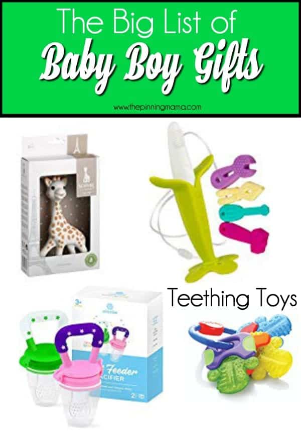 Gift ideas for Baby Boys, Teething Toys. Teething toy gift ideas for Baby Boys