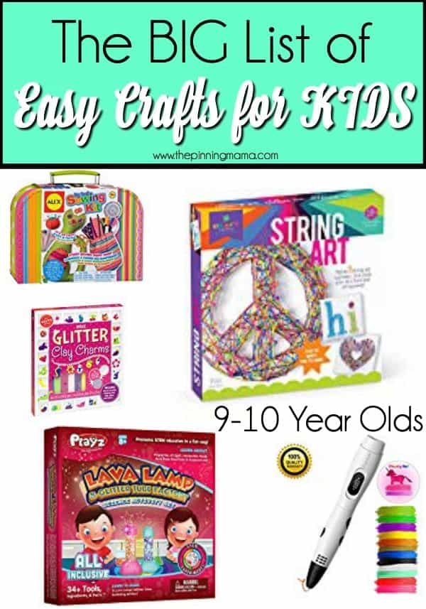 The BIG List of Easy Crafts for 9-10 year olds