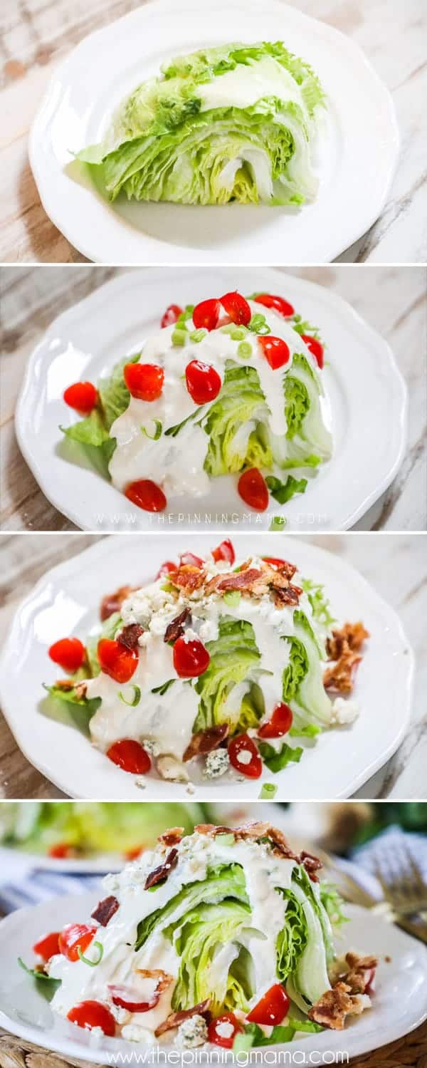 Steps to making classic Wedge Salad.