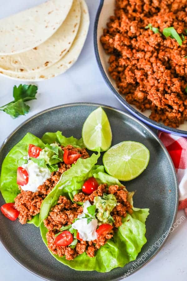 Quick and Easy Turkey Taco Lettuce Wraps. 